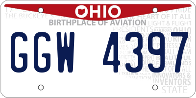 OH license plate GGW4397