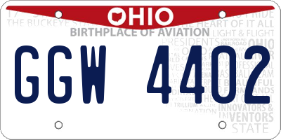 OH license plate GGW4402