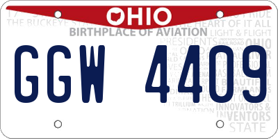 OH license plate GGW4409