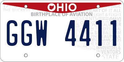 OH license plate GGW4411