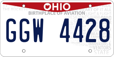 OH license plate GGW4428