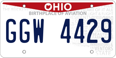 OH license plate GGW4429
