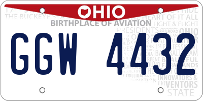 OH license plate GGW4432