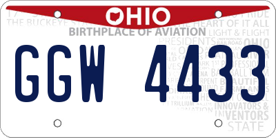 OH license plate GGW4433