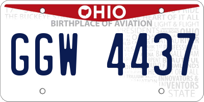OH license plate GGW4437