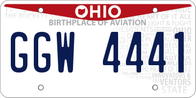 OH license plate GGW4441