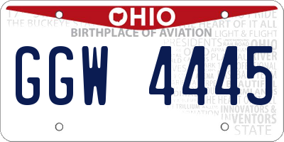OH license plate GGW4445