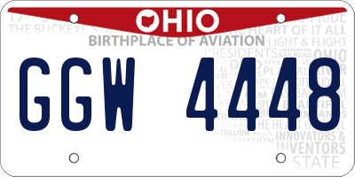 OH license plate GGW4448
