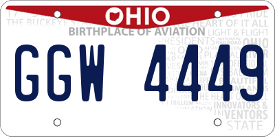 OH license plate GGW4449