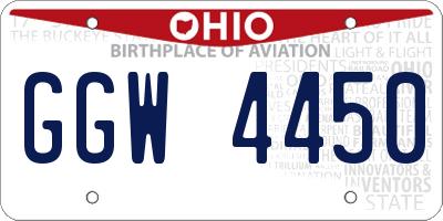 OH license plate GGW4450