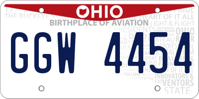 OH license plate GGW4454
