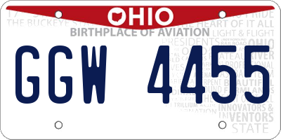 OH license plate GGW4455
