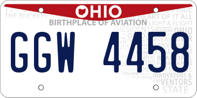 OH license plate GGW4458