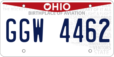 OH license plate GGW4462