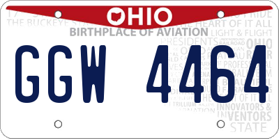 OH license plate GGW4464