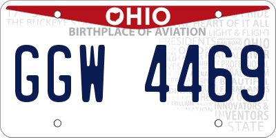 OH license plate GGW4469