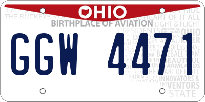 OH license plate GGW4471