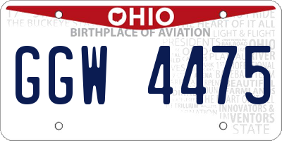 OH license plate GGW4475