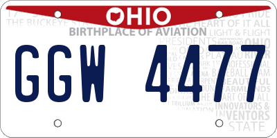 OH license plate GGW4477