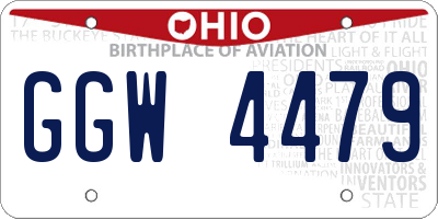 OH license plate GGW4479