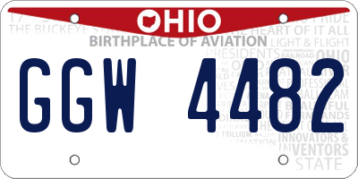 OH license plate GGW4482