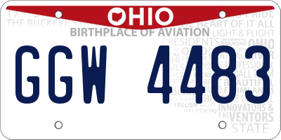 OH license plate GGW4483