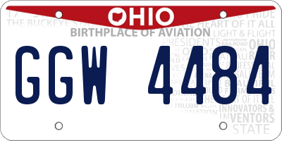 OH license plate GGW4484