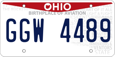 OH license plate GGW4489