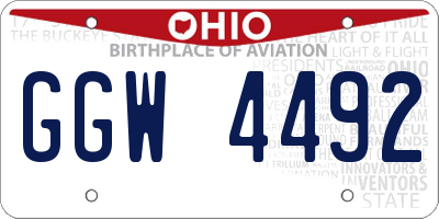 OH license plate GGW4492