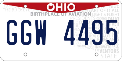 OH license plate GGW4495