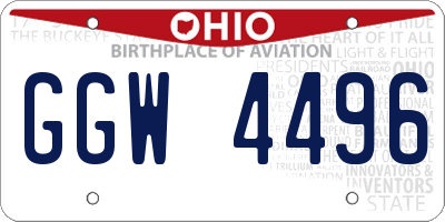 OH license plate GGW4496