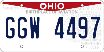 OH license plate GGW4497