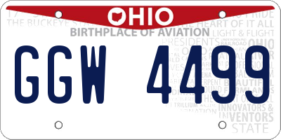 OH license plate GGW4499