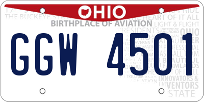 OH license plate GGW4501
