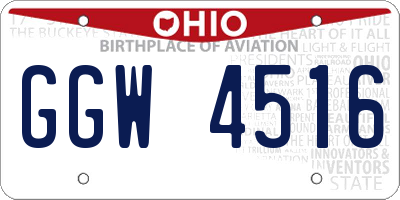 OH license plate GGW4516