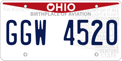 OH license plate GGW4520