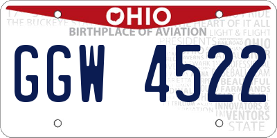 OH license plate GGW4522