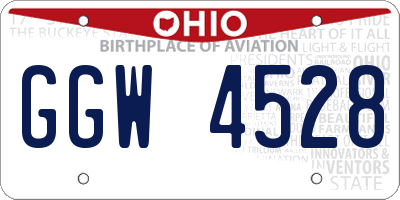 OH license plate GGW4528