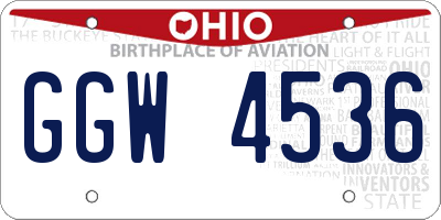 OH license plate GGW4536