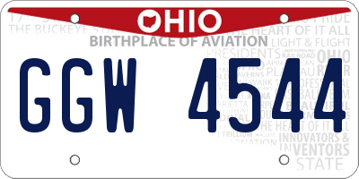 OH license plate GGW4544