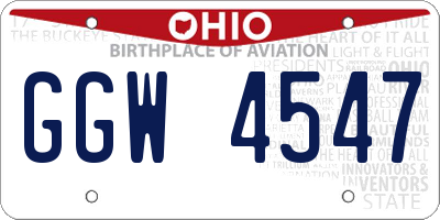 OH license plate GGW4547