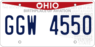 OH license plate GGW4550