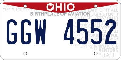 OH license plate GGW4552