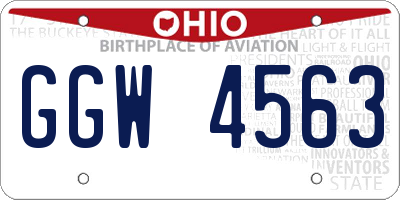 OH license plate GGW4563