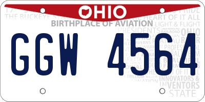 OH license plate GGW4564