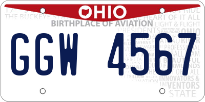 OH license plate GGW4567