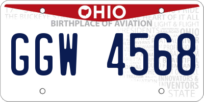 OH license plate GGW4568