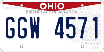 OH license plate GGW4571