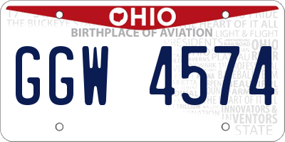OH license plate GGW4574