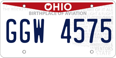 OH license plate GGW4575